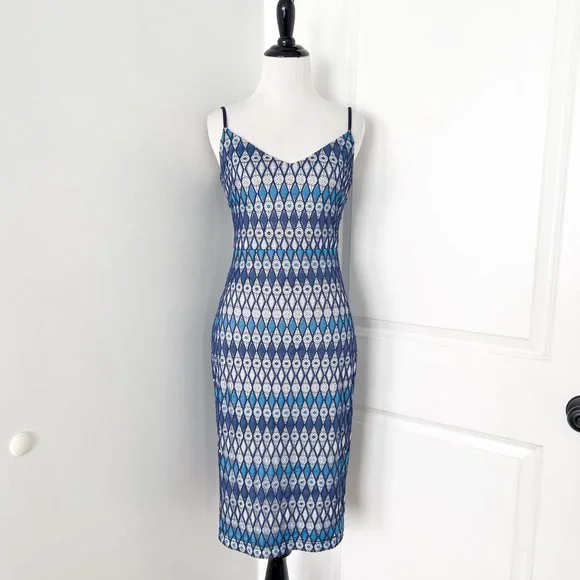 guess blue and white dress Guess Girls Poplin Striped Lemons Dress in Blue main image 0